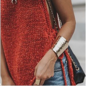 Zara Red Crochet Tie Side Tank Top